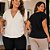 Blusa Feminina Plus Size Decote V Cereja Rosa - Imagem 3