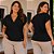 Blusa Feminina Plus Size Decote V Cereja Rosa - Imagem 2