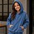 Blusão Oversized Jeans Infantil Unissex com Capuz Azul- Malwee Kids - Imagem 1
