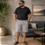 Bermuda Masculina Plus Size de Sarja Cinza- Hering - Imagem 1