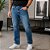 Calça Jeans Masculina Reta Azul com Bolsos e Fechamento em Zíper Hering - Imagem 5