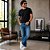 Calça Jeans Masculina Reta Azul com Bolsos e Fechamento em Zíper Hering - Imagem 1