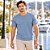 Camiseta Masculina Hering Azul Gola Redonda Básica - Imagem 1