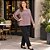 Blusa Feminina Plus Size Manga Longa Decote Redondo com Listras Laterais Malwee - Imagem 3