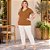 Blusa Feminina Plus Size Manga Curta Decote V em Canelado de Viscose Malwee - Imagem 8