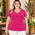 Blusa Feminina Plus Size Manga Curta Decote V em Canelado de Viscose Malwee - Imagem 2