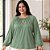 Blusa Feminina Plus Size Manga Longa Modelagem Ampla com Decote Vazado Malwee - Imagem 6