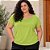 Blusa Feminina Plus Size Decote Redondo Viscose Malwee Verde - Imagem 1