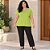 Blusa Feminina Plus Size Decote Redondo Viscose Malwee Verde - Imagem 2