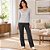 Blusa Básica Feminina Manga Longa Decote V Viscose Stretch Cinza Claro Malwee - Imagem 1