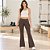 Calça Flare Feminina Selene Cós Médio Poliamida com Elastano - Imagem 1