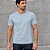 Camiseta Masculina Slim Hering Azul Claro Gola Redonda - Imagem 4