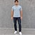 Camiseta Masculina Slim Hering Azul Claro Gola Redonda - Imagem 1