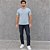 Camiseta Masculina Slim Hering Azul Claro Gola Redonda - Imagem 5