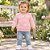 Blusa Infantil Menina Rosa Manga Longa Corações com Ribana Malwee - Imagem 2