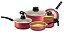 Kit Cozinha Completa - Panelas Antiaderentes Cereja + Kit 12 Utensílios em Silicone - Imagem 2
