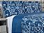 Kit: 1 Cobre-leito Casal Bouti de Microfibra Ultrasonic Estampada + 2 Porta-travesseiros Azul - Imagem 2