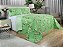 Kit: 1 Cobre-leito Casal Bouti de Microfibra Ultrasonic Estampada + 2 Porta-travesseiros Verde - Imagem 1
