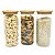 Kit 3 Potes de Vidro para Mantimentos 1650ml com Tampa de Bambu - Imagem 1