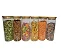 Kit 6 Potes de Vidro para Mantimentos 450ml com Tampa de Bambu Oikos - Imagem 1