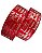 50m - Fita Cetim 3,5cm VERMELHO - Hot Stamping dourado - Imagem 2