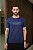 CAMISETA PREMIUM AZUL MARINHO COM DETALHE EM SILK EM ALTO RELEVO - Imagem 1