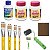 Kit Completo Artesanato 9 itens Pincel Rolo Verniz Tinta Branca e Lixa - Imagem 1