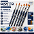 Kit 6 Pincéis Giotto Taklon Sintético Redondo e Chato para Pintura Aquarela Guache Acrílica - Imagem 5