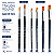 Kit 6 Pincéis Giotto Taklon Sintético Redondo e Chato para Pintura Aquarela Guache Acrílica - Imagem 2