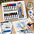 Kit Pintura Aquarela Iniciante 25pcs Daler Rowney Simply com Tinta Pincéis Lápis Godê e Bloco Papel - Imagem 4