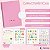 Caderno Brochura 96 folhas Capa Dura Rosa Anima Plus com Adesivo Animativa - Imagem 2