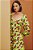 vestido midi acinturado manga bufante florida limão - Imagem 3