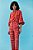 calça de alfaiataria com cós shibori pontilhado vermelho - Imagem 4