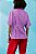 Camisa de linho manga curta e pregas violeta - Imagem 2