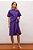 vestido midi manga curta com amarração violeta - Imagem 3