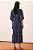 vestido midi de manga curta shibori pontilhado azul - Imagem 2