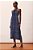 túnica midi com decote torcido shibori pontilhado azul - Imagem 1