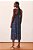 túnica midi com decote torcido shibori pontilhado azul - Imagem 5