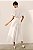 vestido midi utilitário com pate diagonal branco - Imagem 4