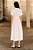 vestido midi de algodão com gola cubana branco - Imagem 4