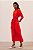 vestido midi raglan com manga gigot vermelho - Imagem 2