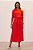 vestido midi raglan com manga gigot vermelho - Imagem 4