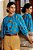 blusa com manga bufante e pregas sol azul - Imagem 6