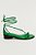 sandália couro salto baixo amarração verde - Imagem 2
