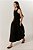 vestido midi de malha com tricoline acinturado preto - Imagem 2
