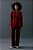 blazer de veludo reto com ombreira vermelho - Imagem 1