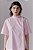 camisa de algodão com manga curta e gravata rosa claro - Imagem 2