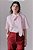 camisa de algodão com manga curta e gravata rosa claro - Imagem 5