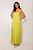 vestido de cetim longo com pregas limão - Imagem 2