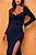 Vestido longo com fenda azul marinho | Dot. Clothing - Imagem 4